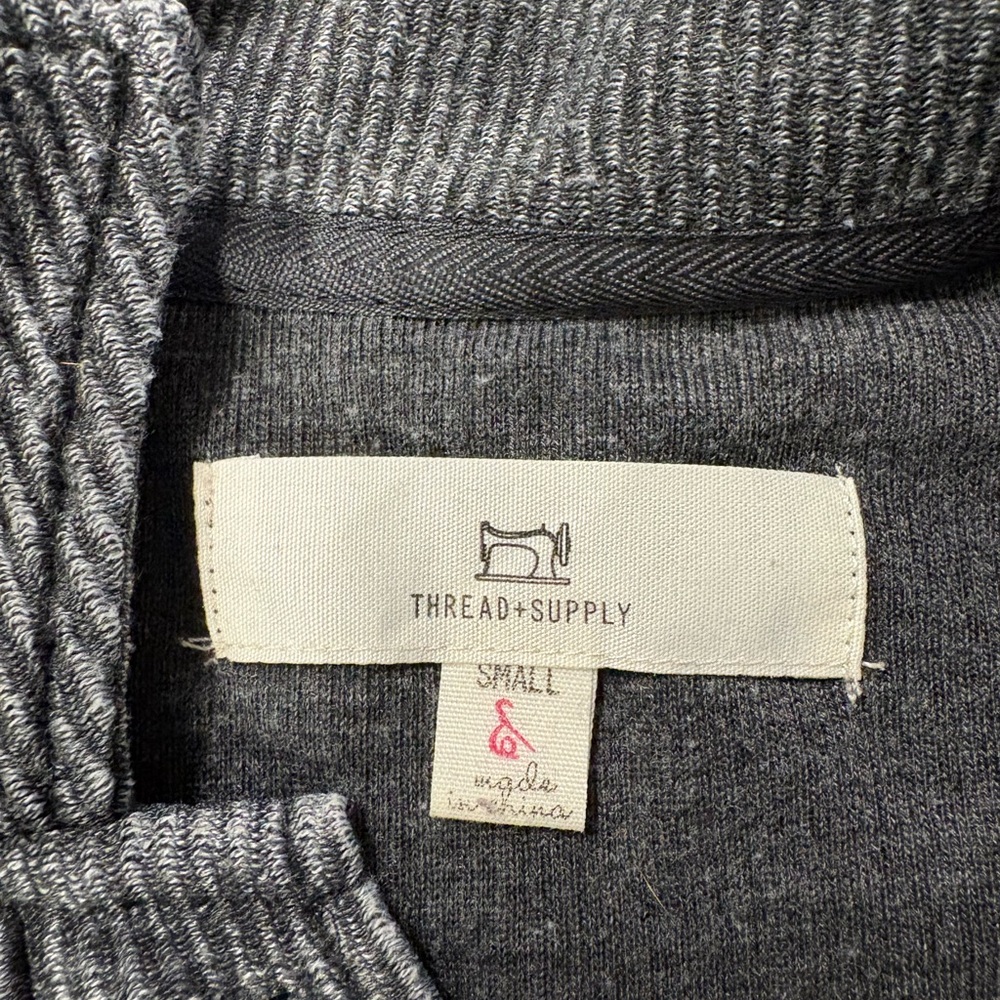 Thread & Supply Charcoal Ribbed Button-Front Jacket - Picture 2 of 3